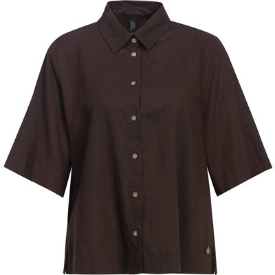 Damen Leinen-Bluse mit Hemdkragen