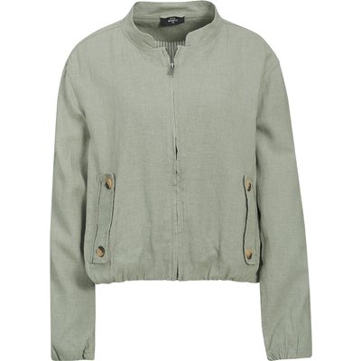 Damen Leinen-Blouson in Unifarben