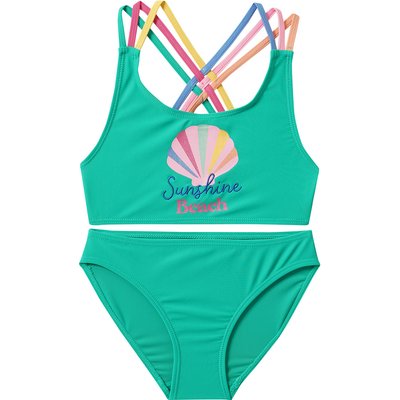 Mädchen Bikini mit bunten Trägern