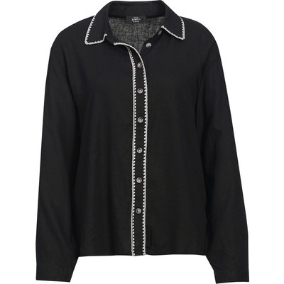 Damen Leinen-Bluse mit Knopfleiste