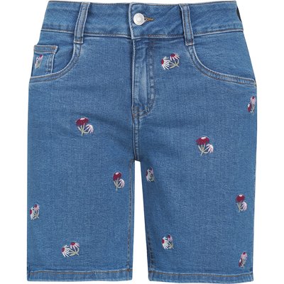 Damen Jeans-Shorts mit Stickerei
