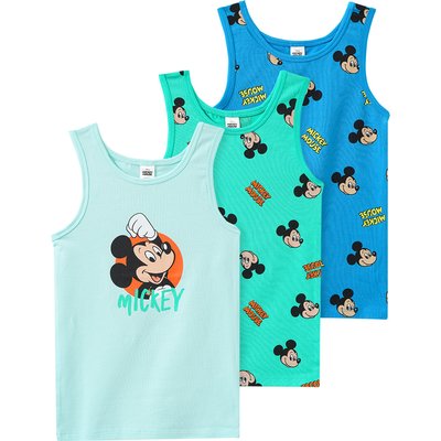 3 Micky Maus Unterhemden mit Prints