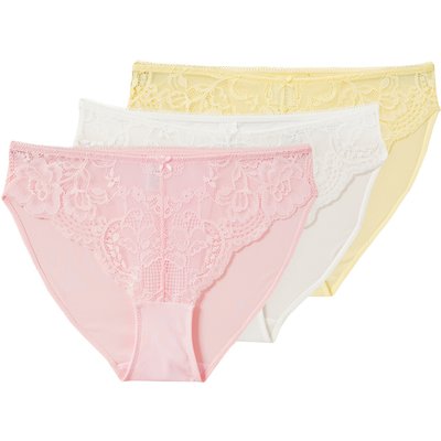 3 Damen Slips mit Spitze