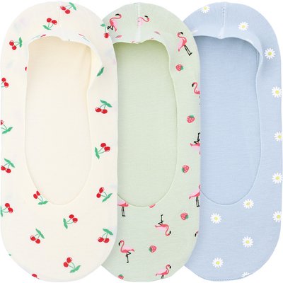 3 Paar Damen Füßlinge mit Allover-Print