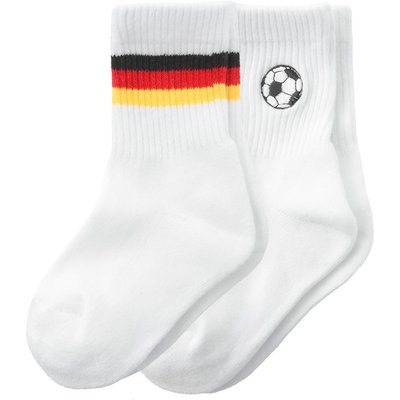 2 Paar Kinder Socken im Fußball-Design