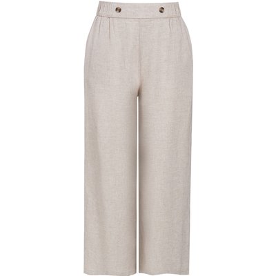 Damen Leinen-Culotte mit Elastikbund