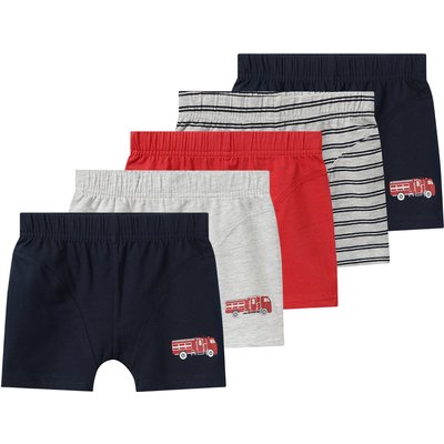 5 Jungen Boxer mit Feuerwehr-Motiven