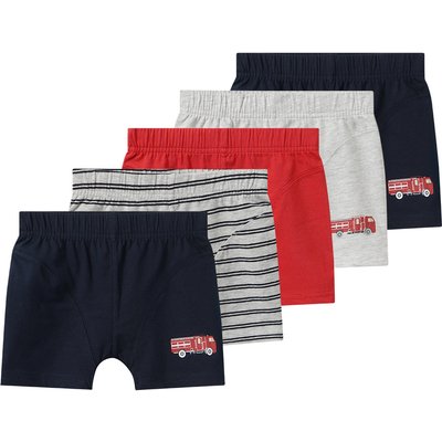 5 Jungen Boxer mit Feuerwehr-Motiven