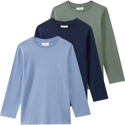 3 Jungen Langarmshirts im Basic-Look