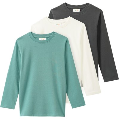 3 Jungen Langarmshirts im Basic-Look
