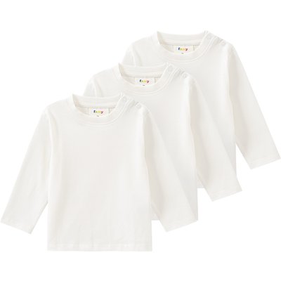 3 Baby Langarmshirts im Basic-Look