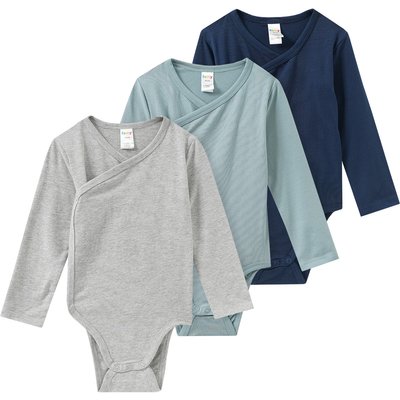 3 Baby Wickelbodys im Farb-Mix