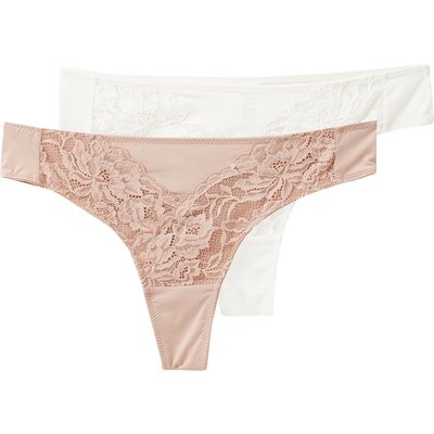 2 Damen Strings im Brazilian-Stil mit Spitze