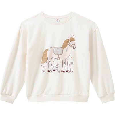 Mädchen Sweatshirt mit Pferde-Motiv