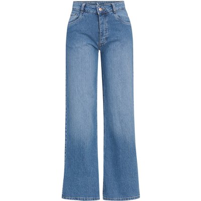 Damen Straight-Jeans mit weitem Bein