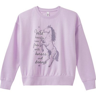 Mädchen Sweatshirt mit Pferde-Motiv