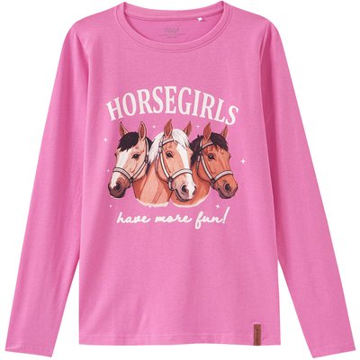 Mädchen Langarmshirt mit Pferde-Motiv