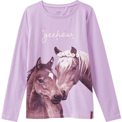 Mädchen Langarmshirt mit Pferde-Motiv