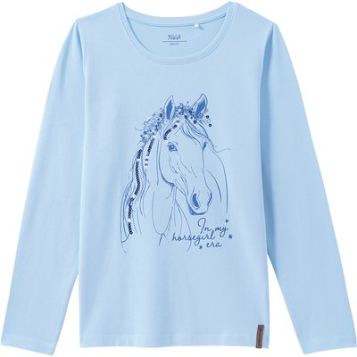 Mädchen Langarmshirt mit Pferde-Motiv