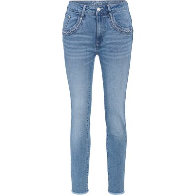 Damen Slim-Jeans mit Used-Waschung