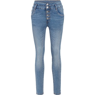 Damen Skinny-Jeans mit großer Knopfleiste
