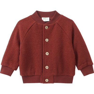 Baby Wollwalk-Blousonjacke mit Rippbündchen