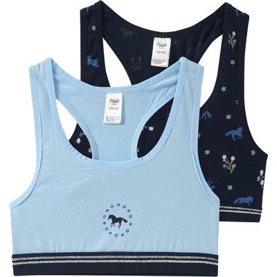 2 Mädchen Bustiers mit Pferde-Motiven