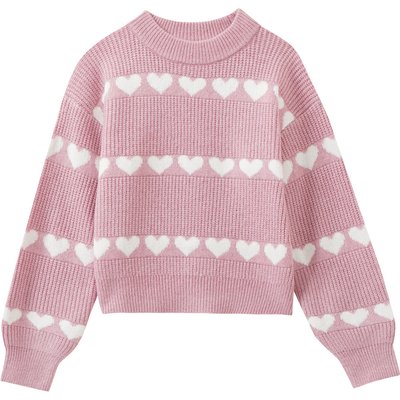Mädchen Pullover mit Herz-Motiven