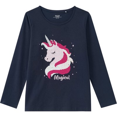 Mädchen Langarmshirt mit Wendepailletten