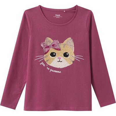 Mädchen Langarmshirt mit Wendepailletten