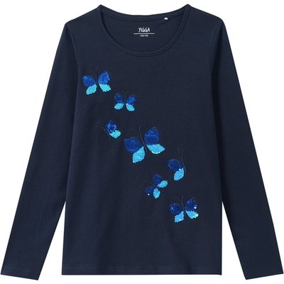 Mädchen Langarmshirt mit Wendepailletten