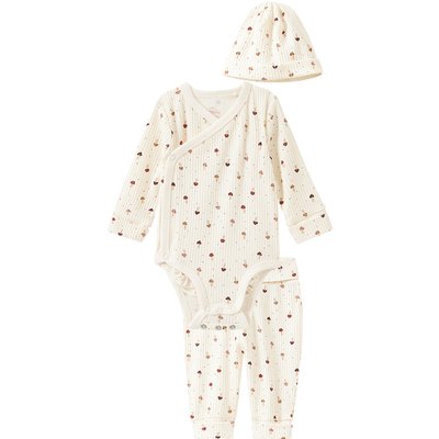 Newborn Wickelbody, Leggings und Mütze im Set