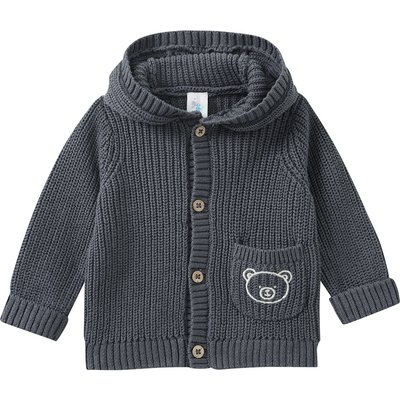 Newborn Strickjacke mit Bär-Stickerei