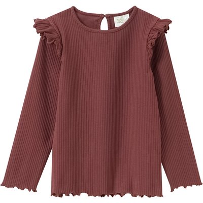 Mädchen Langarmshirt mit Rippstruktur