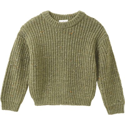Jungen Woll-Strickpullover mit Mouliné-Effekt