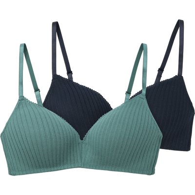 2 Damen Soft-BHs mit feiner Struktur