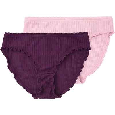 2 Damen Slips mit feiner Struktur