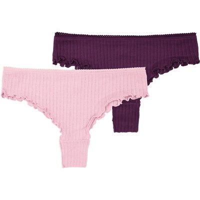 2 Damen Strings mit feiner Struktur