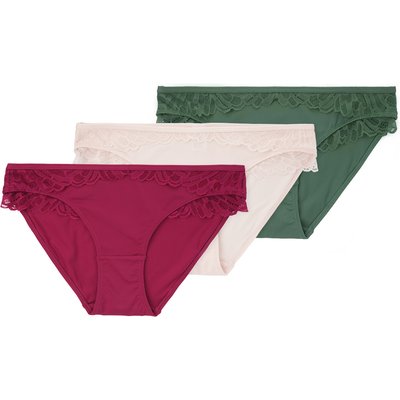 3 Damen Slips mit Spitze