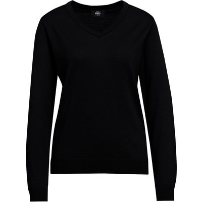 Damen Merino-Langarmshirt mit V-Ausschnitt