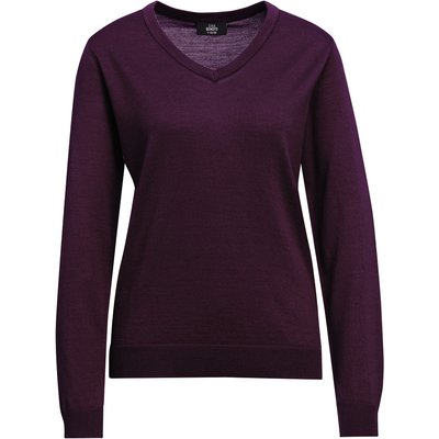 Damen Merino-Langarmshirt mit V-Ausschnitt