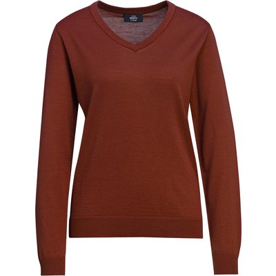 Damen Merino-Langarmshirt mit V-Ausschnitt