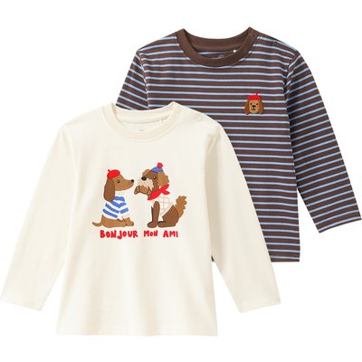 2 Baby Langarmshirts mit Dackel-Motiven
