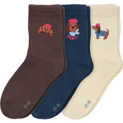 3 Paar Kinder Socken mit Stickerei
