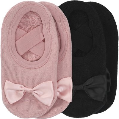 2 Paar Mädchen Stoppersocken mit Schleife