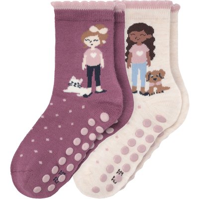 2 Paar Mädchen Stoppersocken mit Motiven