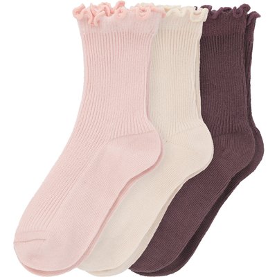 3 Paar Baby Socken mit feiner Rippstruktur