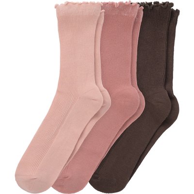 3 Paar Mädchen Socken mit feiner Rippstruktur