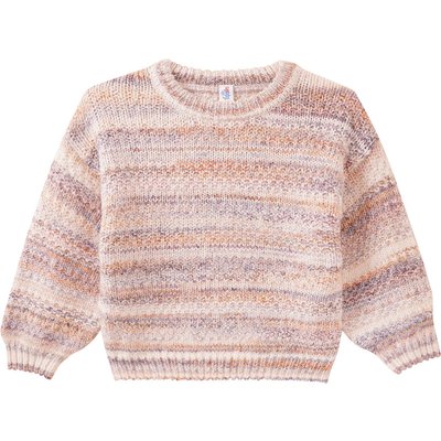 Mädchen Strickpullover in Melange-Optik