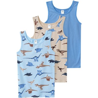 3 Jungen Unterhemden mit Dino-Motiven